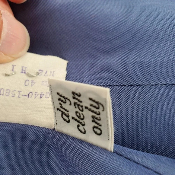 Vintage Pendleton Wool Blazer Size 40 M/L Blue Purple Short Jacket No Button - Picture 6 of 9